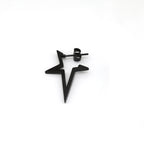 Black & White Large Pentagram Stainless Steel Ear Studs