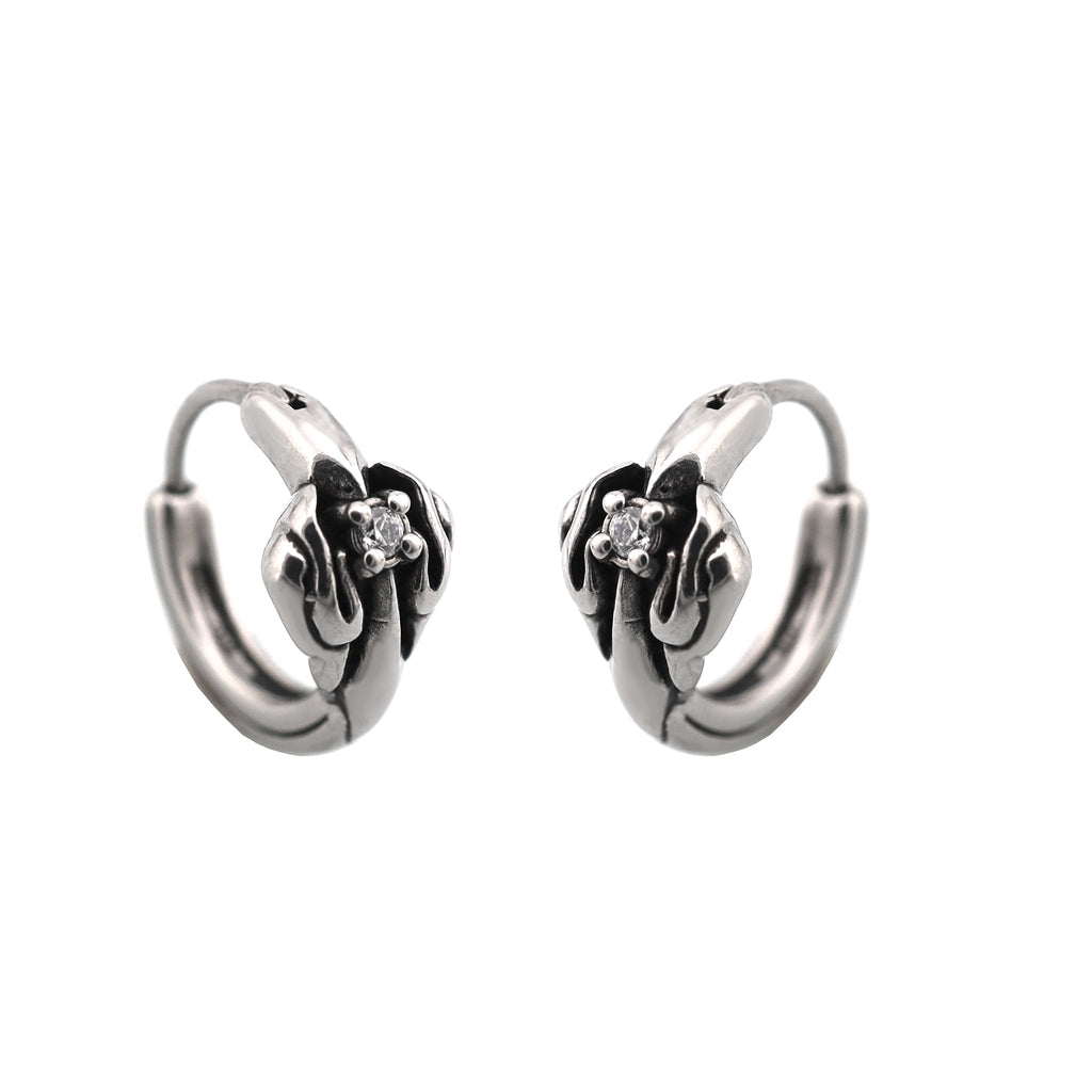 Gothic White CZ tainless steel Earrings