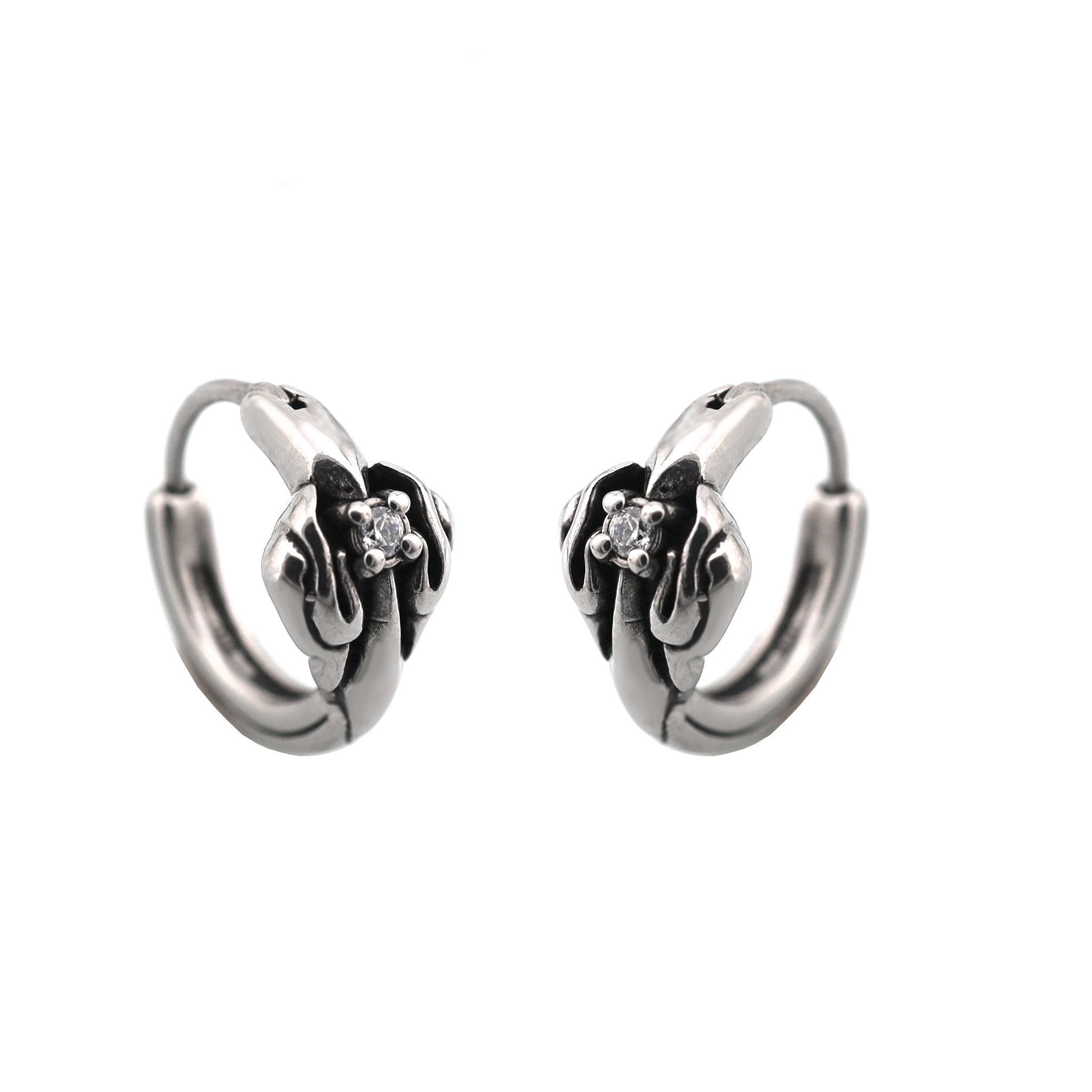 Gothic White CZ tainless steel Earrings