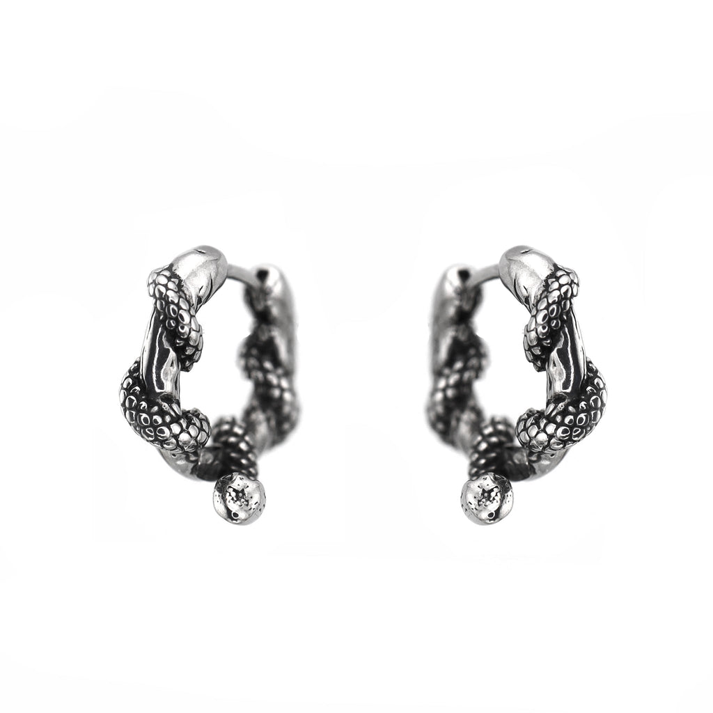 3D Vintage Twisted Serpent Stainless Steel Earrings