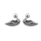 Single Wing CZ stainless steel Ear Stud