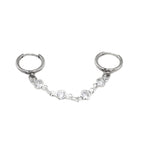 Double Hole CZ Chain stainless steel Earring