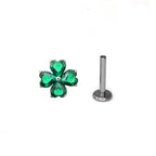 Green Clover Titanium Internally Threaded Studs