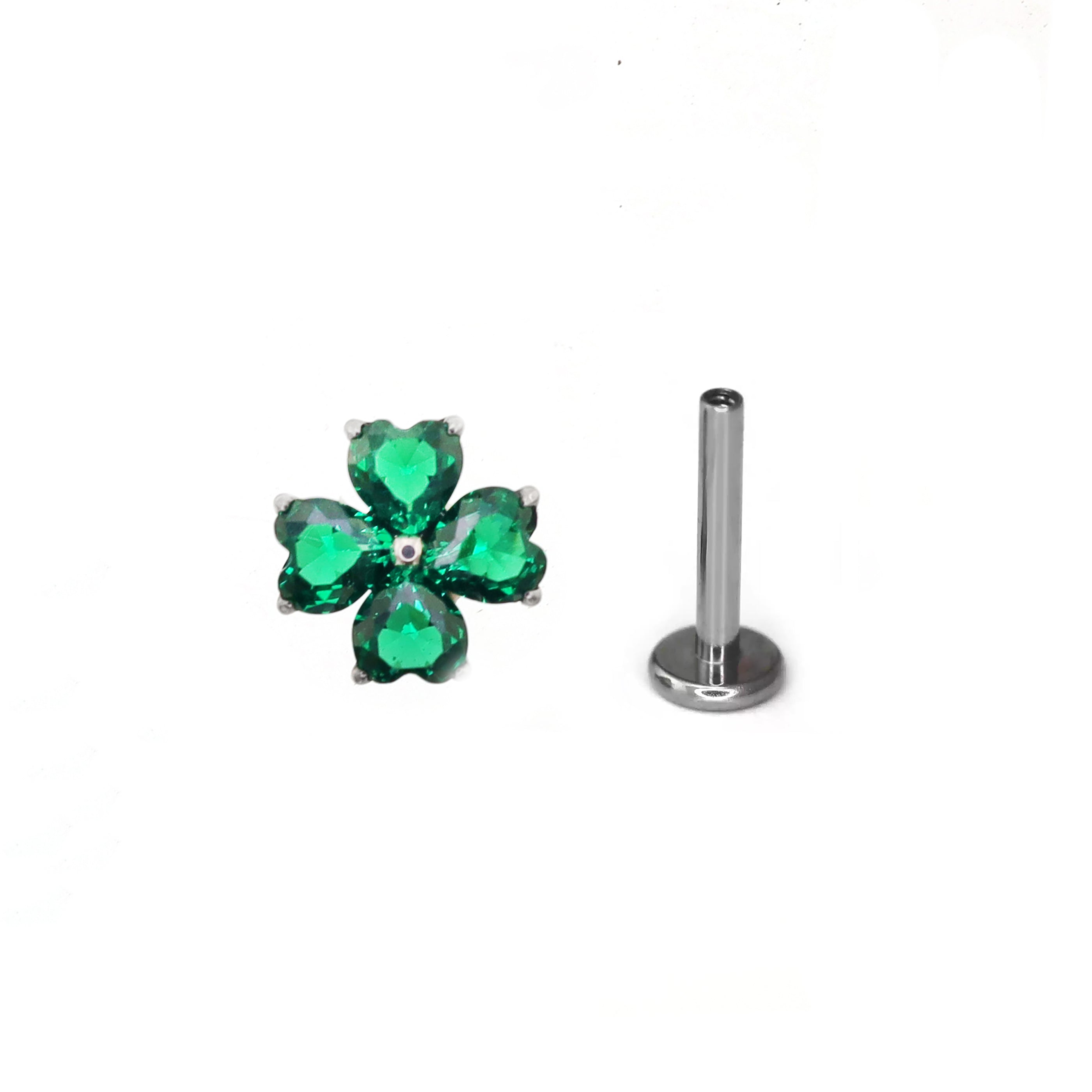 Green Clover Titanium Internally Threaded Studs