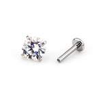 High-Shine Moissanite Internally Threaded Titanium Studs