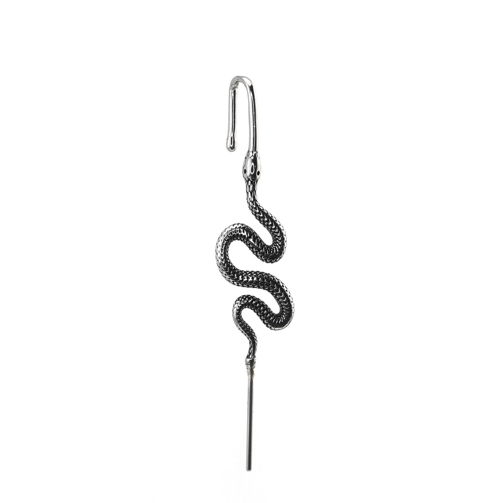 Single Ear Engraved Snake tainless steel Ear Climber