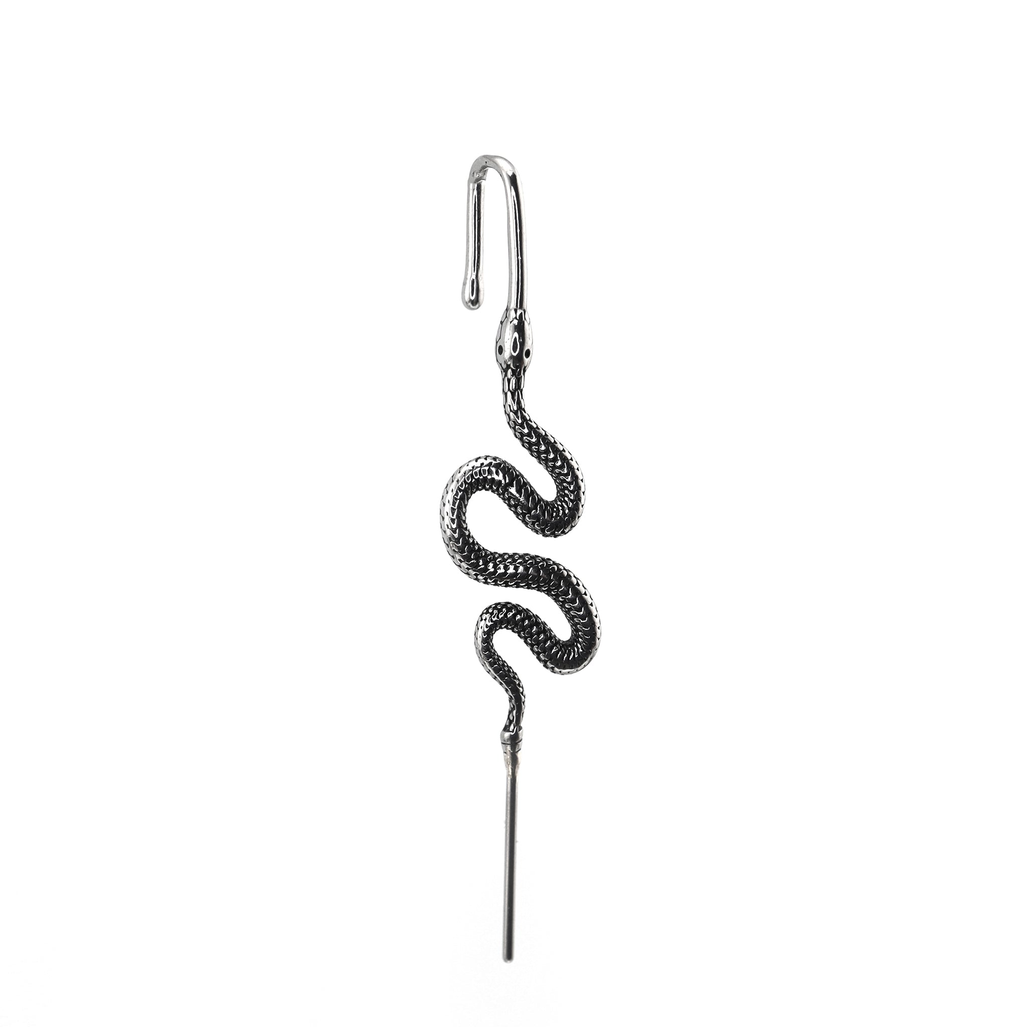 Single Ear Engraved Snake tainless steel Ear Climber