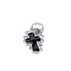 Spiked Oil Slick Cross stainless steel Ear Studs