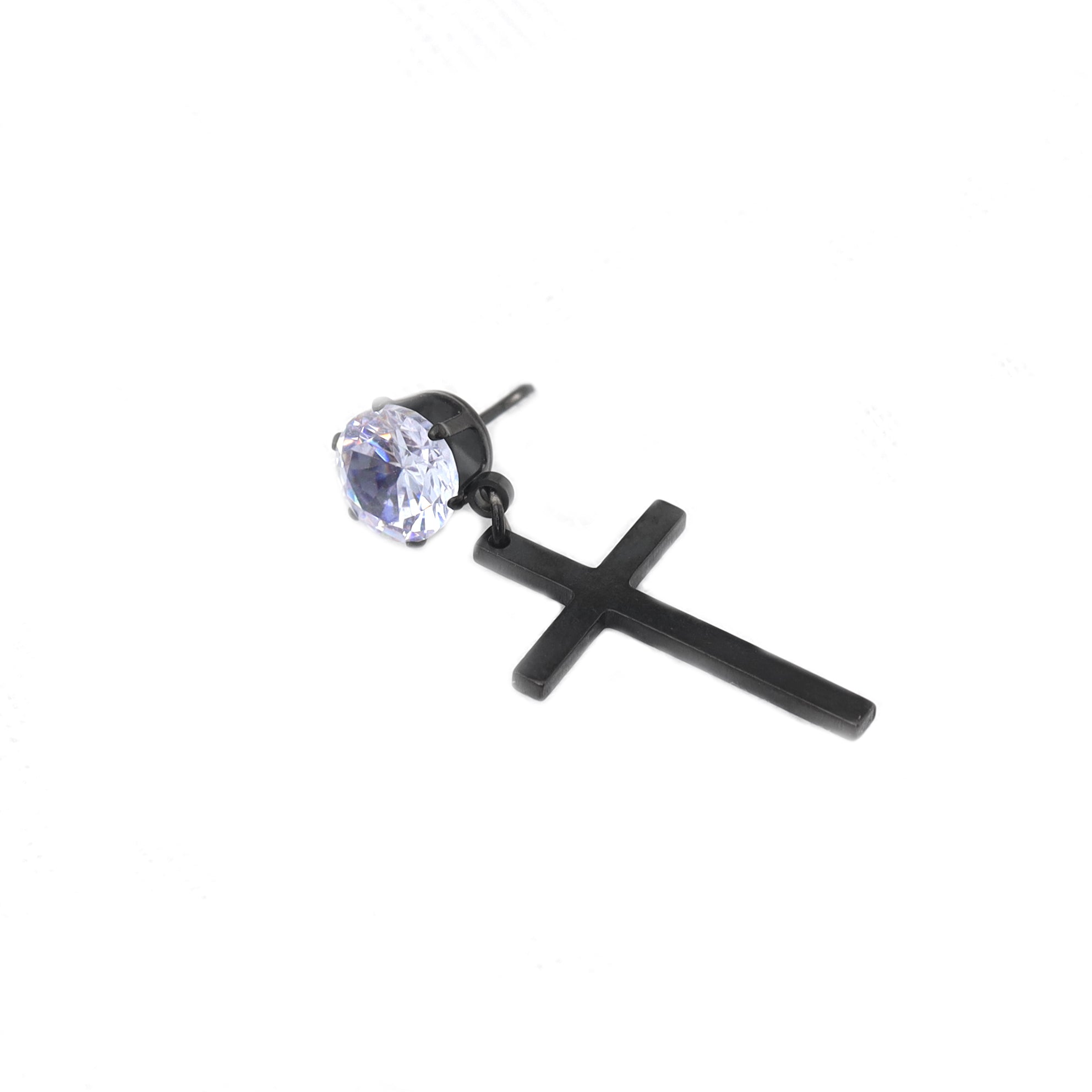 Cross CZ stainless steel Pendant Earring